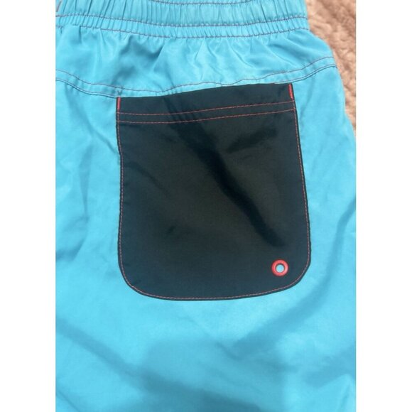 Nike Logo Embroidered  Teal & Dark Orange Woven Sports Shorts Size Medium - Picture 10 of 11